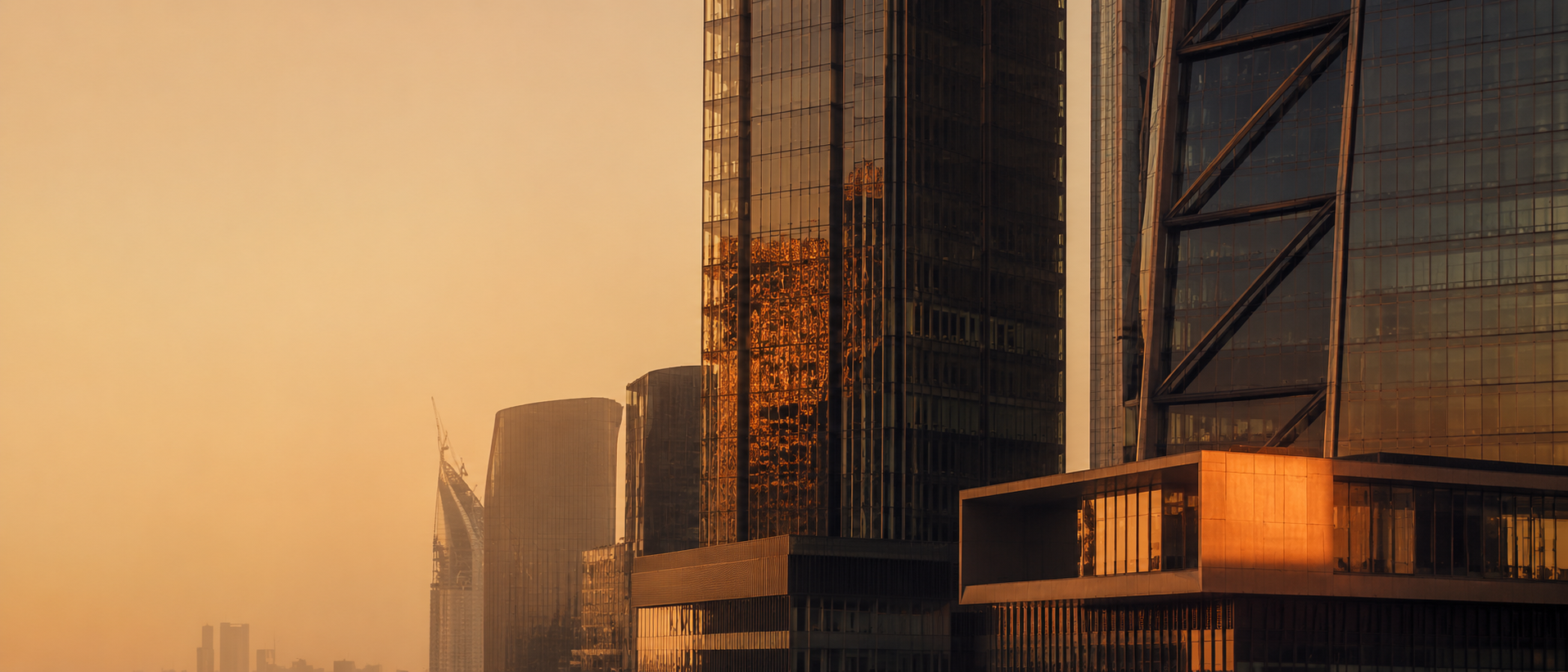 Warm architectural view of Dubai representing E7's UAE-wide creative services.
